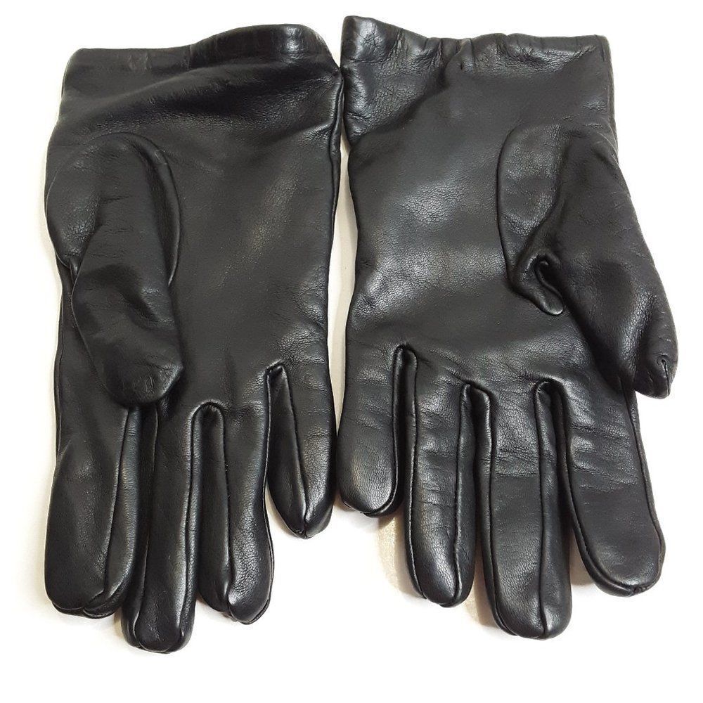 Vintage Nordstorm Women's size M Black Leather Gloves